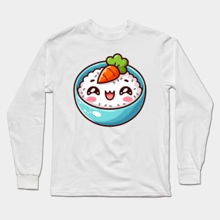 Charming Kawaii Rice Bowl Long Sleeve T-Shirt